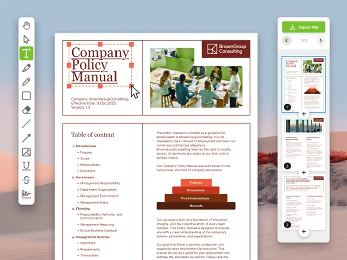 حرّر النص الموجود في ملف PDF