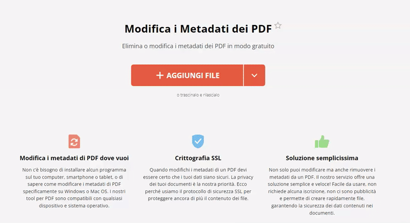 Come modificare i metadati PDF online