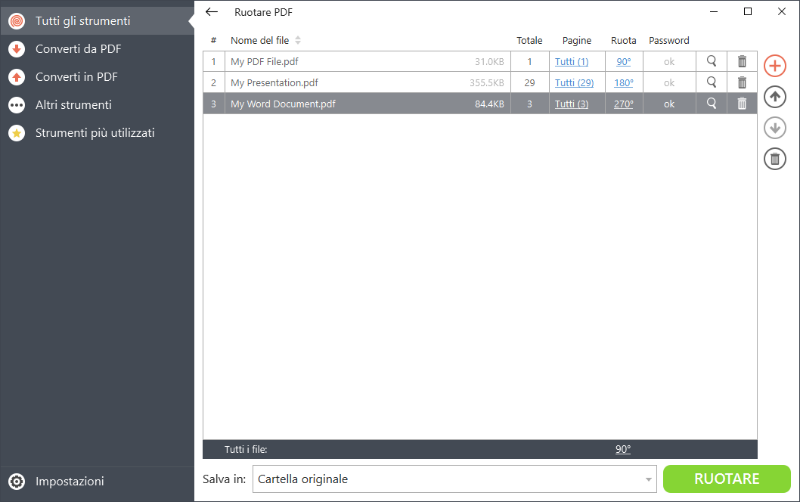 Ruotare PDF offline su PC Windows