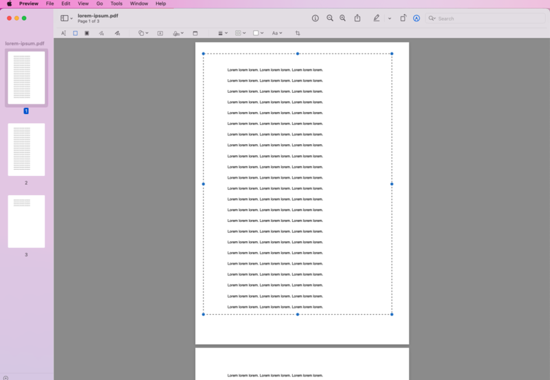PDF in Vorschau auf Mac zuschneiden