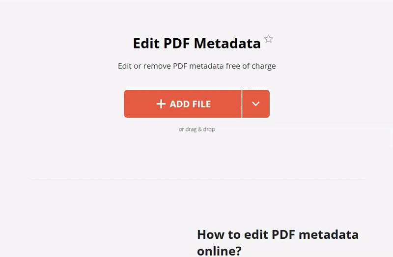 How to edit PDF metadata online