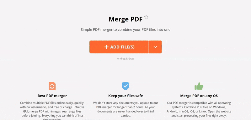 Anleitung zum Online-Kombinieren von zwei PDF-Dateien