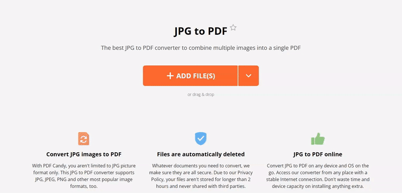 Konvertieren Sie JPG online in PDF
