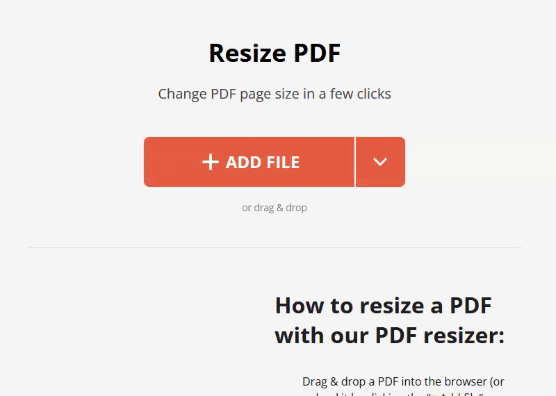 How to resize a PDF file online