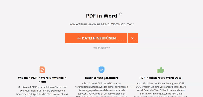 PDF in Word konvertieren Online
