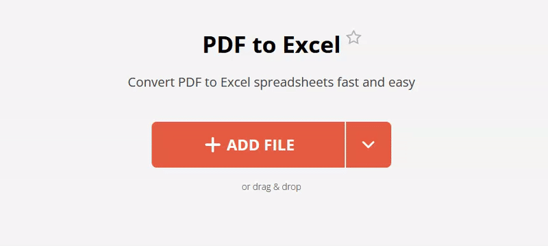 PDF para Excel online