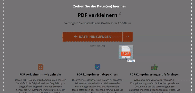 Wie man eine PDF-Datei unter Windows 10 online komprimiert