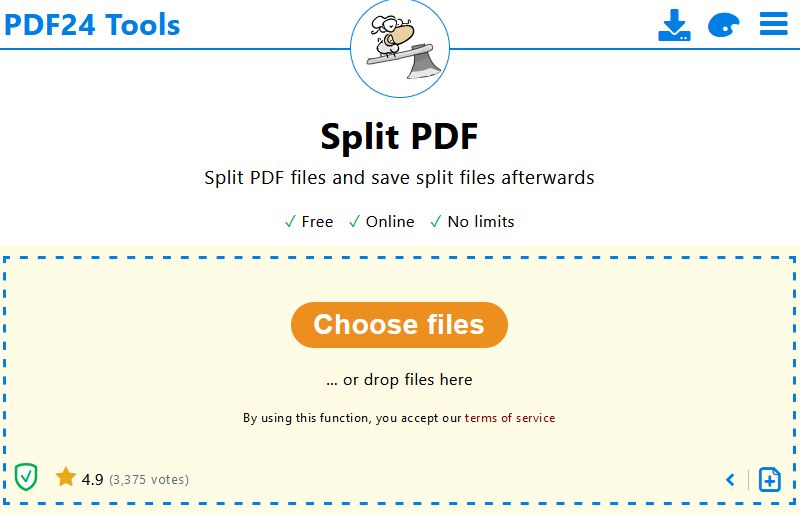PDF24 Tools Split PDF