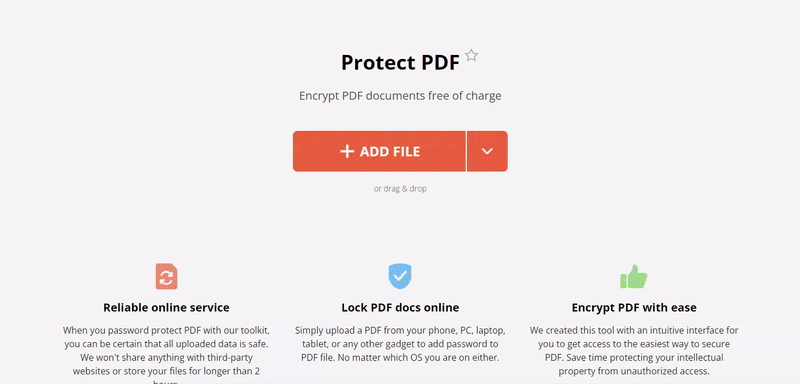 Password protect PDF online