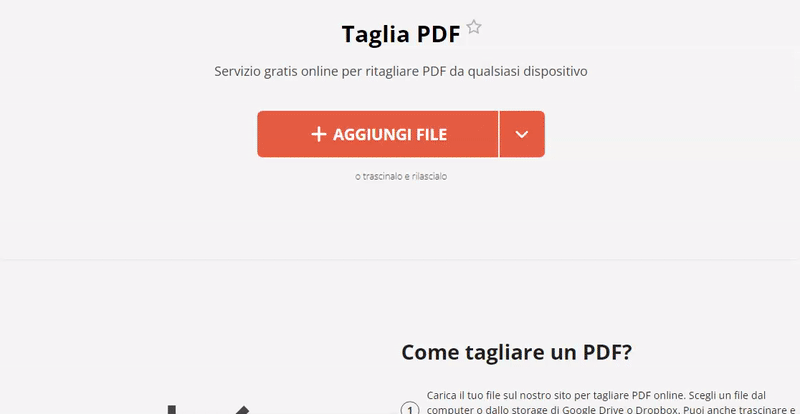 Ritagliare PDF online