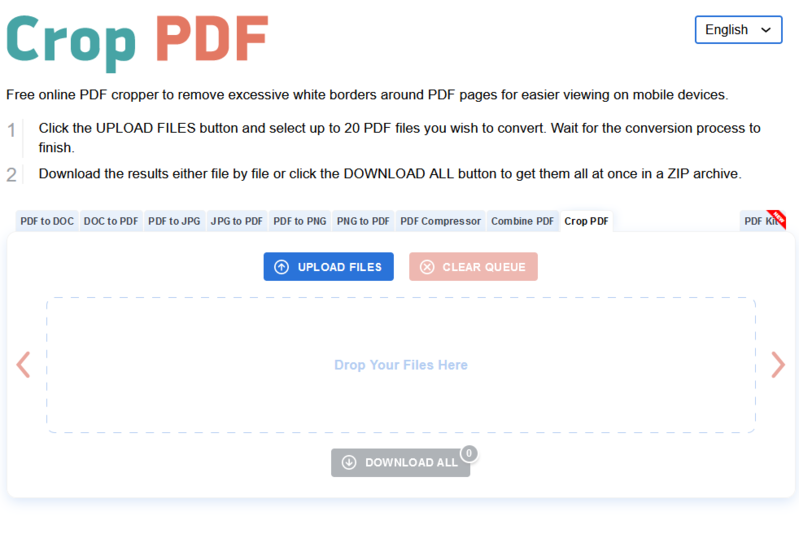 Website to crop PDF files online