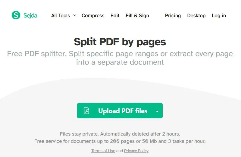 Split PDF Tool using Scanner Go