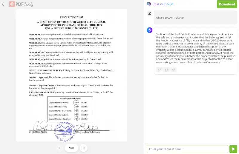 Asking questions in AI chat with PDF Asking questions in AI chat with PDF