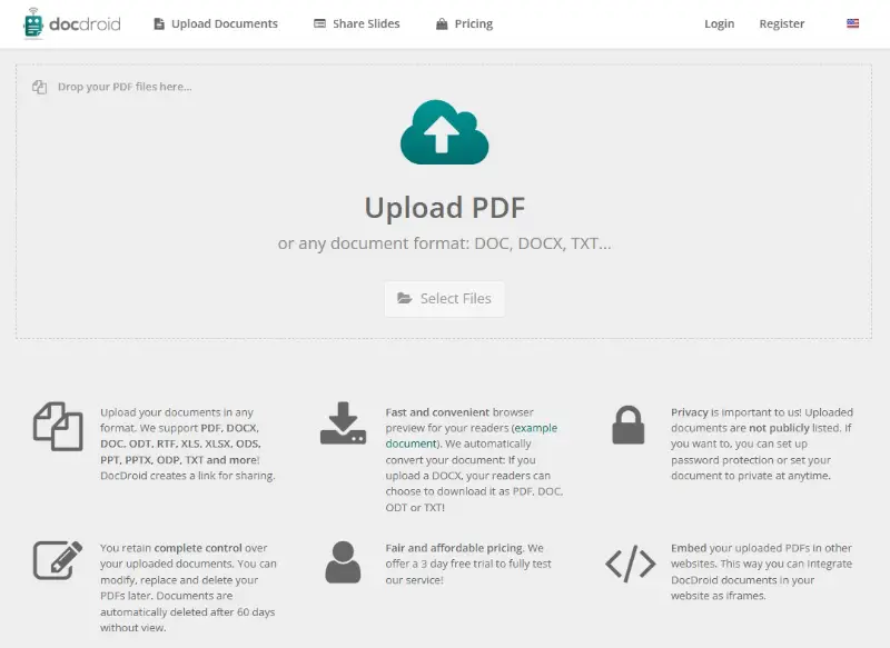 Turn PDF into a link with DocDroid