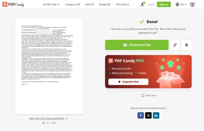 PDF text data extraction