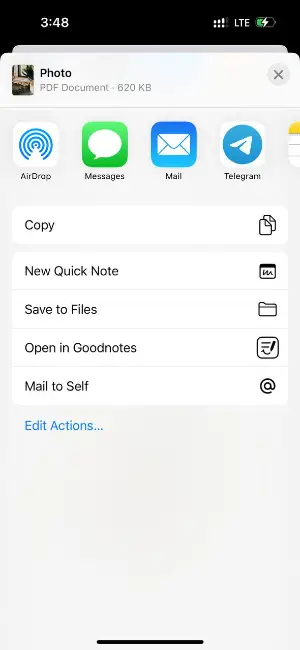 Turn image into PDF on iPhone