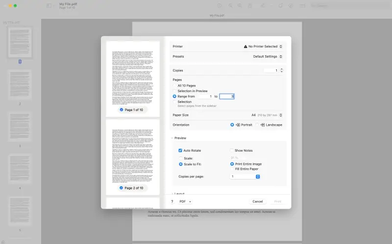 Break a pdf into multiple PDFs in Preview