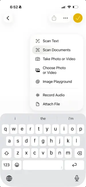 Notes - built-in OCR app for iPhones Notes - built-in OCR app for iPhones