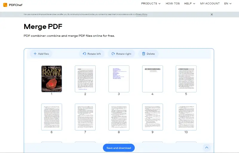 Online PDF merger PDFChef