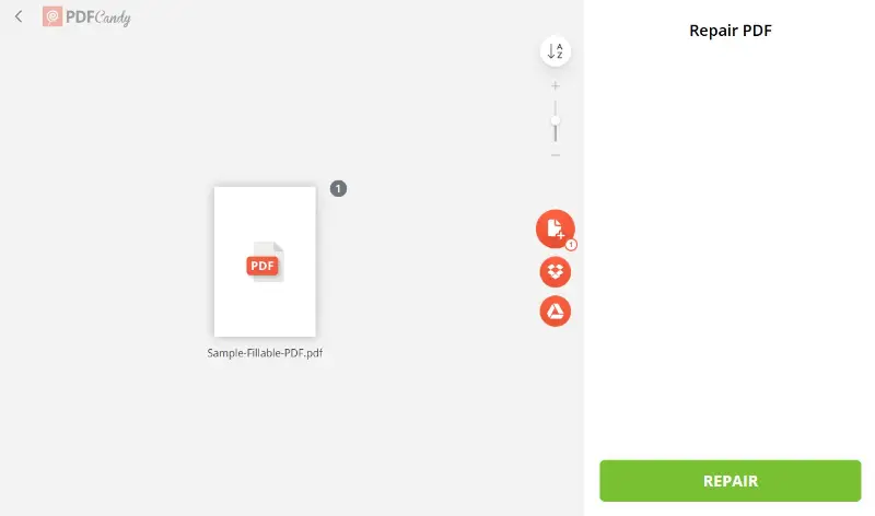 How to fix corrupted PDF file with PDF Candy