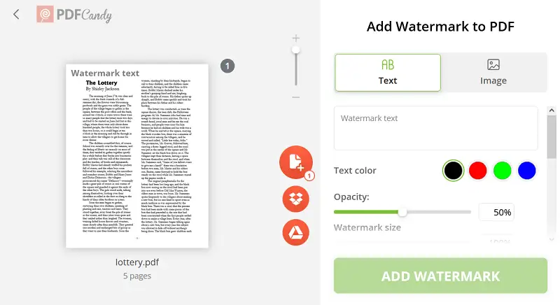 Watermark PDF to share