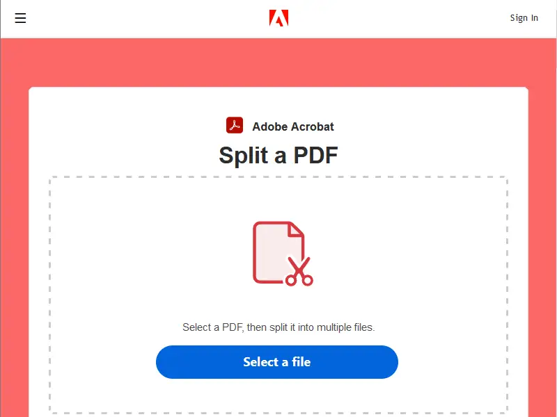 Adobe Acrobat DC PDF separator