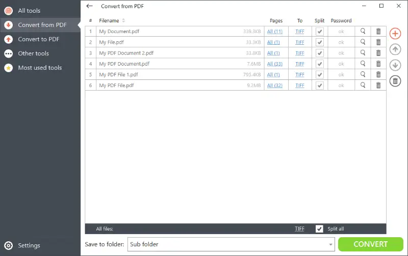 Convert multiple PDF to Tiff on Windows