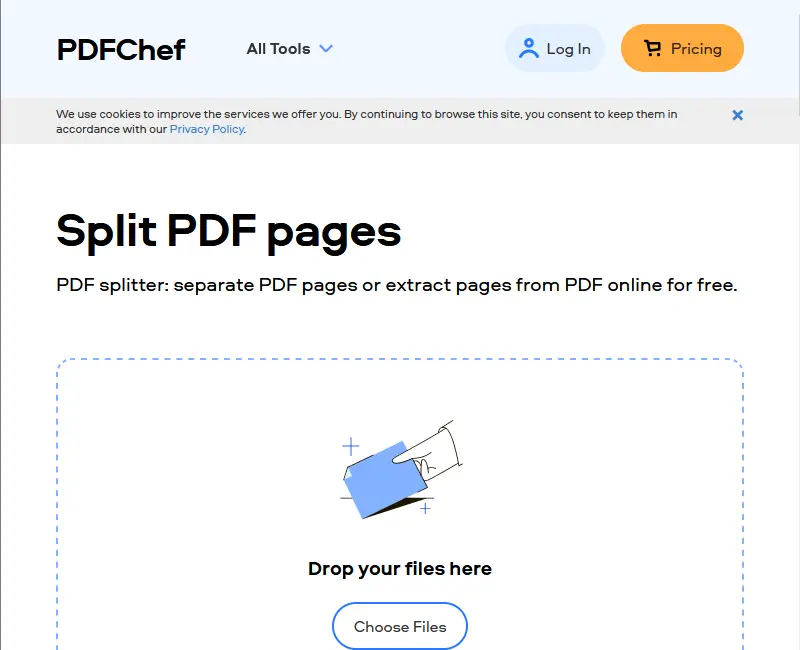 Split PDF Tool using Scanner Go