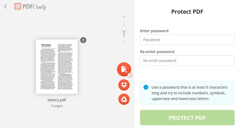 How to add password to PDF