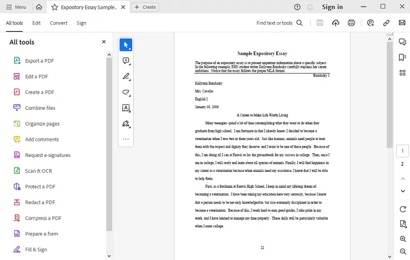 Adobe Acrobat Pro DC feature
