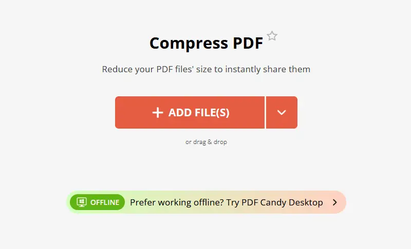 Online method to make PDF smaller on Mac OS - using PDF Candy website