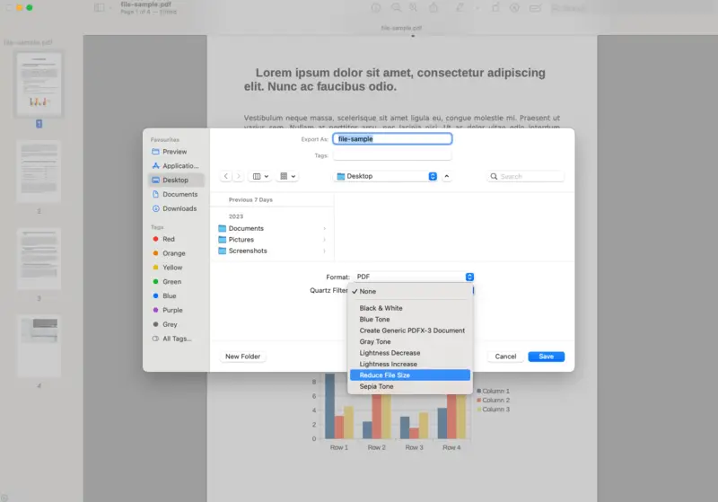 How to make a PDF file smaller on Mac with Preview