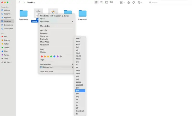 Convert DOCX to PDF on Mac