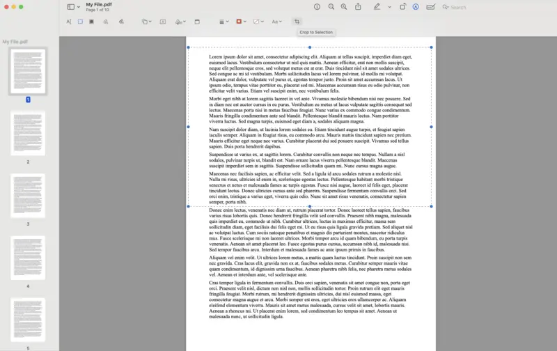 Crop PDF pages on macOS