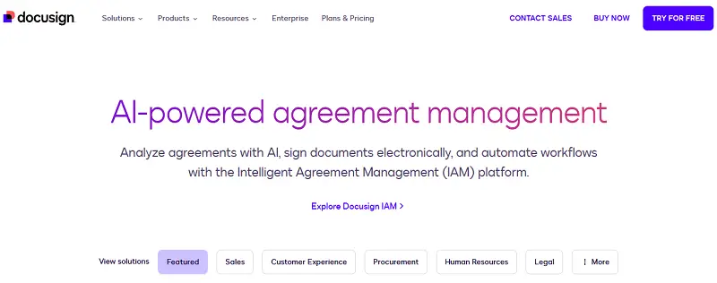 DocuSign interface