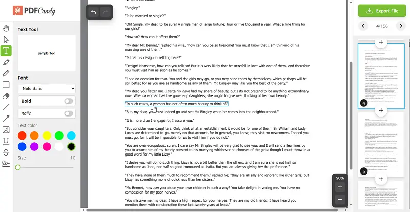 How to edit text in PDF online using PDF Candy
