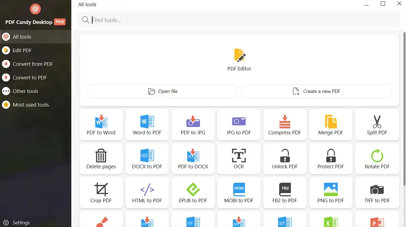 Open PDF in PDF Candy