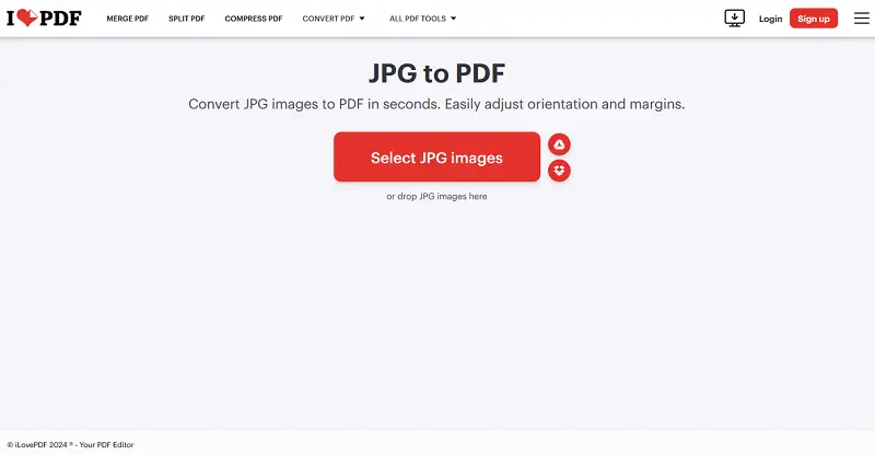 iLovePDF interface