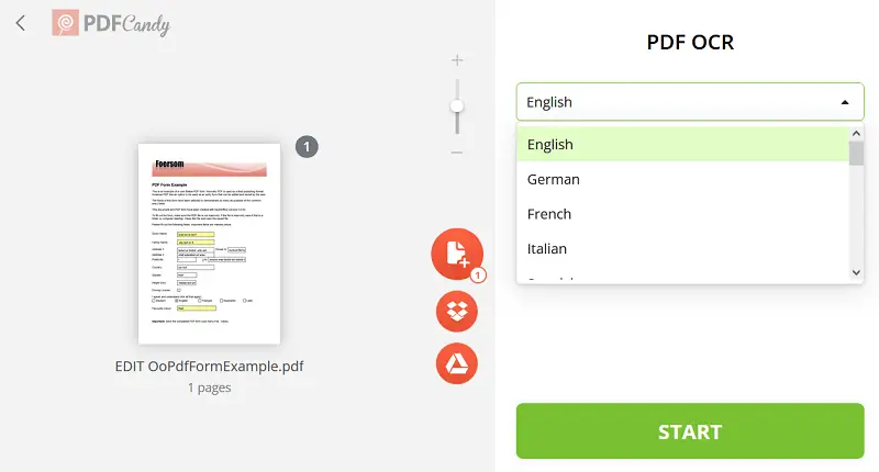 OCR tool interface