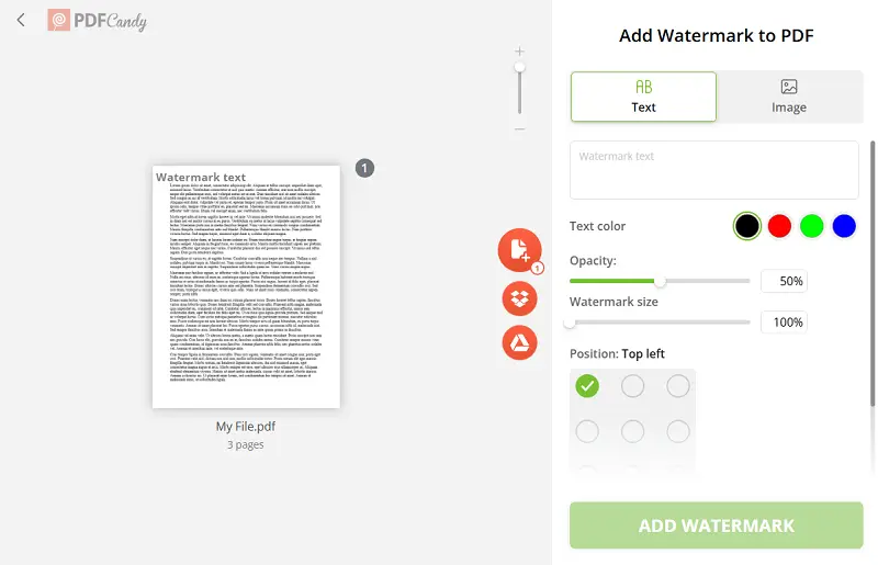 Watermark a PDF online