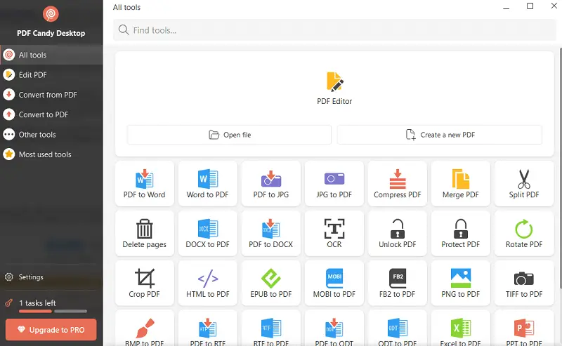 PDF Candy Desktop interface PDF Candy Desktop interface