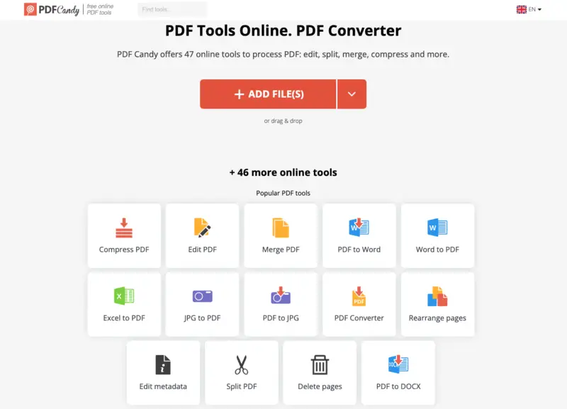 Other tools on PDF Candy