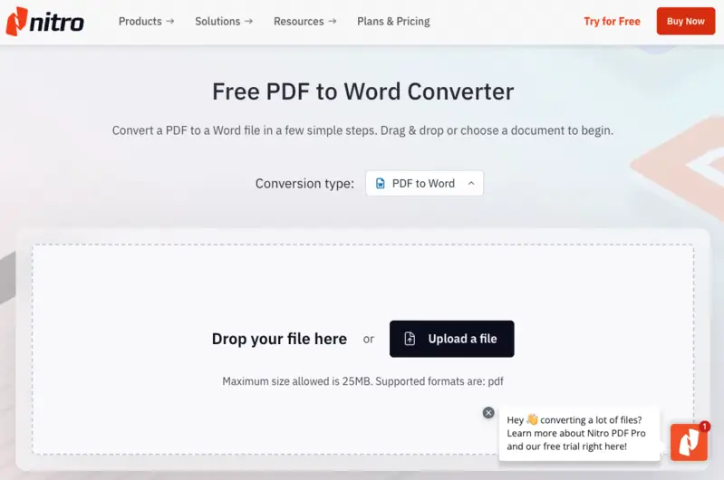 Desktop and online PDF to DOCX converter - Nitro PDF