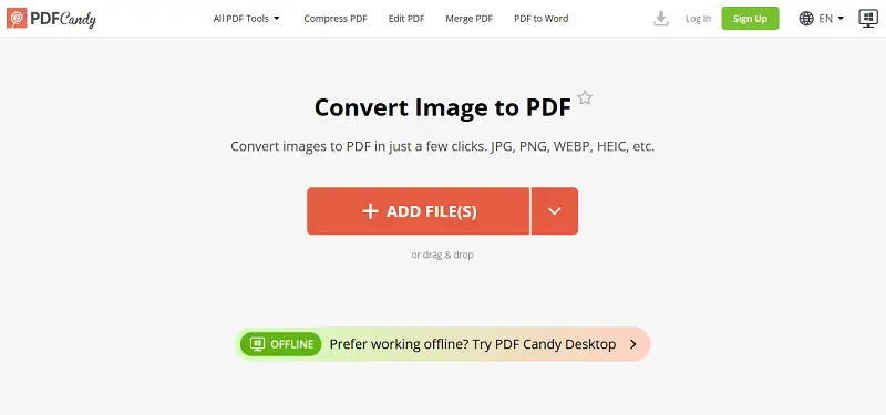 How to convert PNG to PDF online