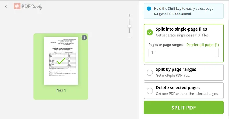 Split PDF to reduce PDF file size