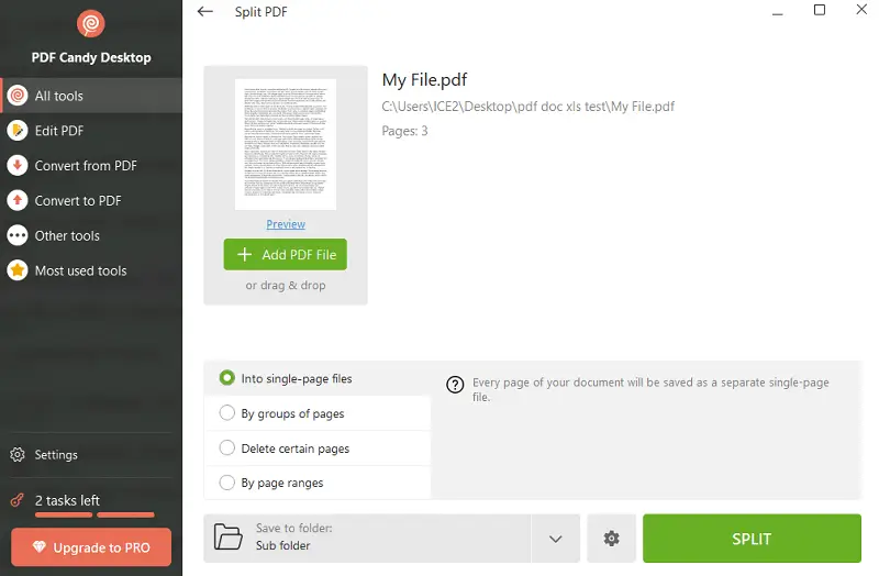 PDF Candy Desktop - split PDF offline