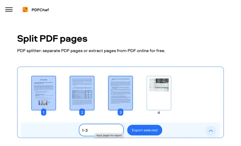 Split PDF documents into smaller parts with PDFChef